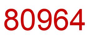 Number 80964 red image