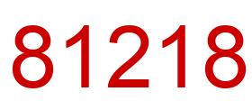 Number 81218 red image