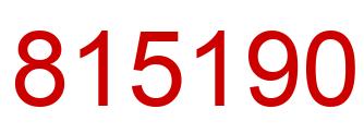 Number 815190 red image