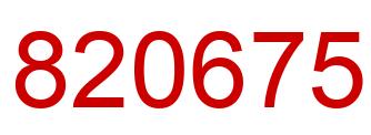 Number 820675 red image