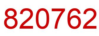 Number 820762 red image