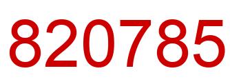 Number 820785 red image
