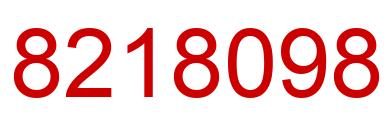 Number 8218098 red image