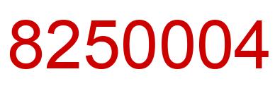Number 8250004 red image