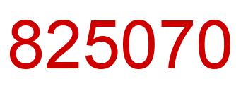Number 825070 red image