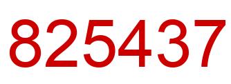 Number 825437 red image