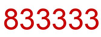 Número 833333 imagen rojo
