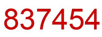 Number 837454 red image