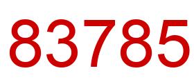 Number 83785 red image