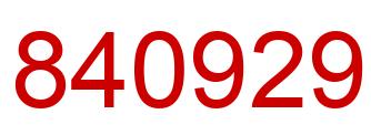 Number 840929 red image