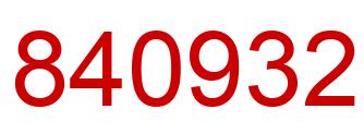 Number 840932 red image