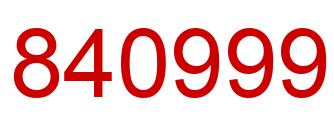 Number 840999 red image