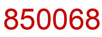 Number 850068 red image