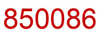 Number 850086 red image