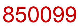 Number 850099 red image