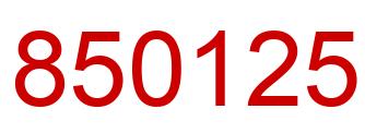 Number 850125 red image
