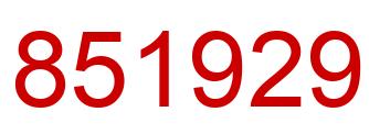 Number 851929 red image