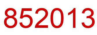 Number 852013 red image