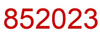 Number 852023 red image