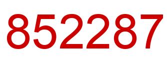 Number 852287 red image