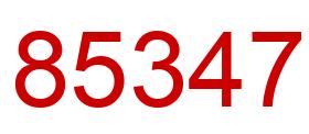 Number 85347 red image
