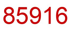Number 85916 red image
