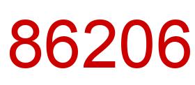 Number 86206 red image