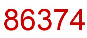 Number 86374 red image