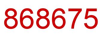 Number 868675 red image