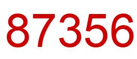 Number 87356 red image