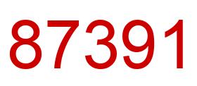 Number 87391 red image