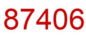 Number 87406 red image