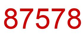 Number 87578 red image