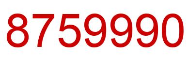 Number 8759990 red image