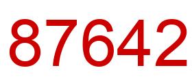Number 87642 red image