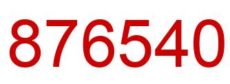 Number 876540 red image