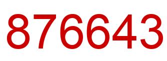 Number 876643 red image