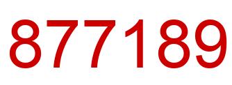 Number 877189 red image