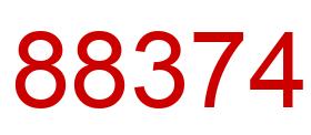Number 88374 red image