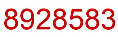Number 8928583 red image