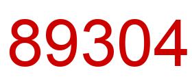 Number 89304 red image