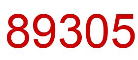 Number 89305 red image