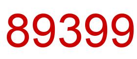 Number 89399 red image