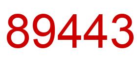 Number 89443 red image