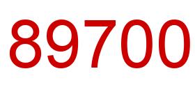 Number 89700 red image