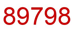Number 89798 red image