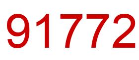 Number 91772 red image