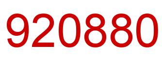Number 920880 red image