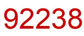 Number 92238 red image