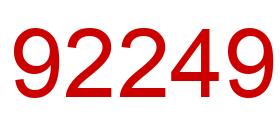 Number 92249 red image